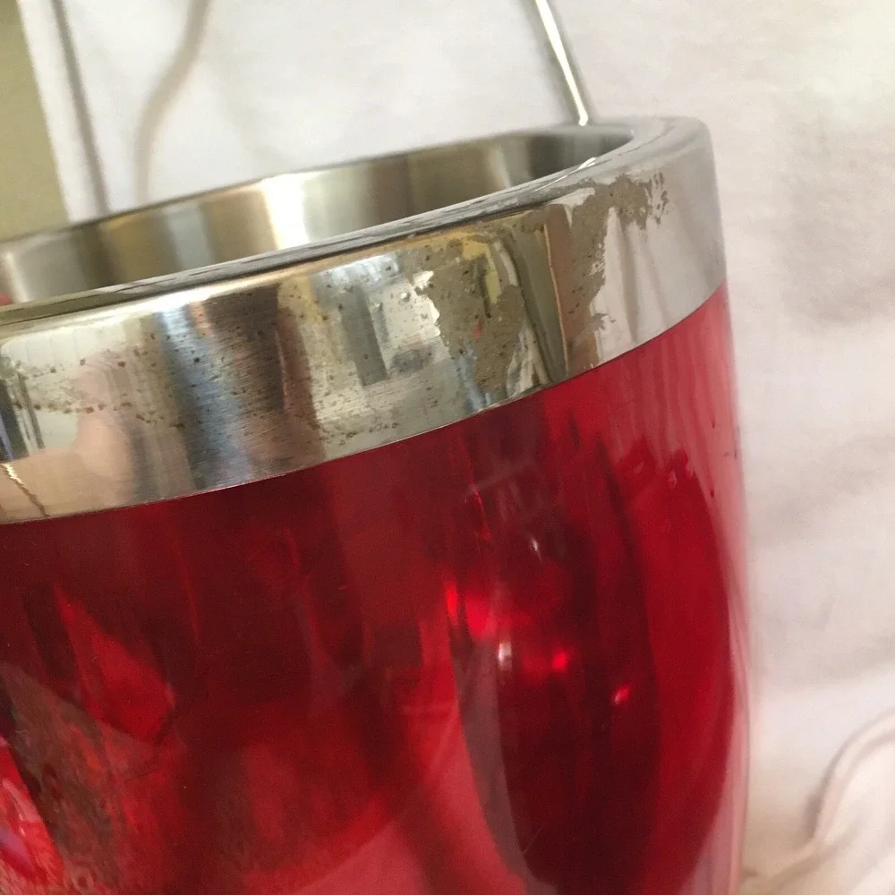 Bar Set Wine Chiller‎ Cocktail Shaker Ice Bucket Red Acrylic S.Steel Valentines